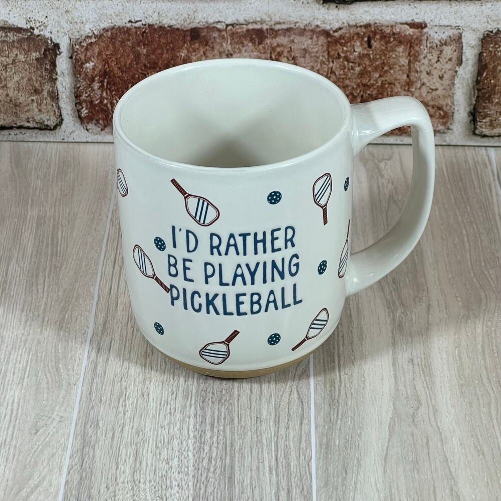 I'd Rather Be Playing Pickleball 16oz All Over Racket Ball Print Coffee Mug Cup